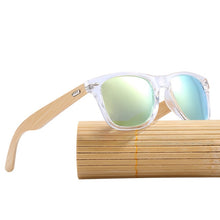 Load image into Gallery viewer, BARCUR Classic Bamboo Sunglasses Wood Transparent Plastic Frame Polarized Sun Glasses With Box Free