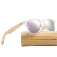 Load image into Gallery viewer, BARCUR Classic Bamboo Sunglasses Wood Transparent Plastic Frame Polarized Sun Glasses With Box Free
