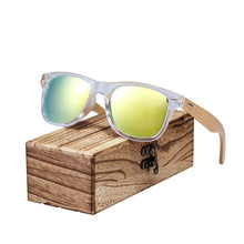 Load image into Gallery viewer, BARCUR Classic Bamboo Sunglasses Wood Transparent Plastic Frame Polarized Sun Glasses With Box Free