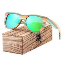 Load image into Gallery viewer, BARCUR Gradient Women Sunglasses Bamboo Polarized Sun Glasses for Men Mirror Square Eyewear UV400 lunette de soleil femme