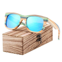 Load image into Gallery viewer, BARCUR Gradient Women Sunglasses Bamboo Polarized Sun Glasses for Men Mirror Square Eyewear UV400 lunette de soleil femme