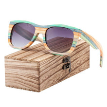 Load image into Gallery viewer, BARCUR Gradient Women Sunglasses Bamboo Polarized Sun Glasses for Men Mirror Square Eyewear UV400 lunette de soleil femme