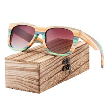 Load image into Gallery viewer, BARCUR Gradient Women Sunglasses Bamboo Polarized Sun Glasses for Men Mirror Square Eyewear UV400 lunette de soleil femme