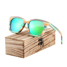 Load image into Gallery viewer, BARCUR Unique Wood Polarized Sunglasses Gradient Bamboo Sun glasses for Men Women Sports Eyewear Square Style