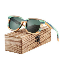 Load image into Gallery viewer, BARCUR Unique Wood Polarized Sunglasses Gradient Bamboo Sun glasses for Men Women Sports Eyewear Square Style