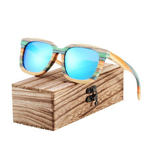 Load image into Gallery viewer, BARCUR Unique Wood Polarized Sunglasses Gradient Bamboo Sun glasses for Men Women Sports Eyewear Square Style