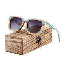 Load image into Gallery viewer, BARCUR Unique Wood Polarized Sunglasses Gradient Bamboo Sun glasses for Men Women Sports Eyewear Square Style