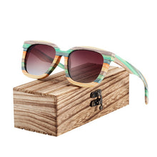 Load image into Gallery viewer, BARCUR Unique Wood Polarized Sunglasses Gradient Bamboo Sun glasses for Men Women Sports Eyewear Square Style