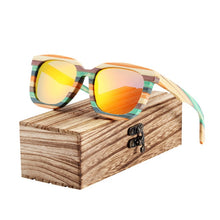 Load image into Gallery viewer, BARCUR Unique Wood Polarized Sunglasses Gradient Bamboo Sun glasses for Men Women Sports Eyewear Square Style