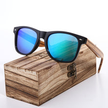 Load image into Gallery viewer, Sunglasses 2019 Polarized Zebra Wood Glasses Hand Made Vintage Wooden Frame Male Driving Sun Glasses Shades Gafas With Box