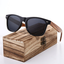 Load image into Gallery viewer, Sunglasses 2019 Polarized Zebra Wood Glasses Hand Made Vintage Wooden Frame Male Driving Sun Glasses Shades Gafas With Box