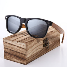 Load image into Gallery viewer, Sunglasses 2019 Polarized Zebra Wood Glasses Hand Made Vintage Wooden Frame Male Driving Sun Glasses Shades Gafas With Box