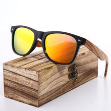 Load image into Gallery viewer, Sunglasses 2019 Polarized Zebra Wood Glasses Hand Made Vintage Wooden Frame Male Driving Sun Glasses Shades Gafas With Box