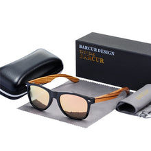 Load image into Gallery viewer, Sunglasses 2019 Polarized Zebra Wood Glasses Hand Made Vintage Wooden Frame Male Driving Sun Glasses Shades Gafas With Box
