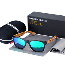 Load image into Gallery viewer, Sunglasses 2019 Polarized Zebra Wood Glasses Hand Made Vintage Wooden Frame Male Driving Sun Glasses Shades Gafas With Box