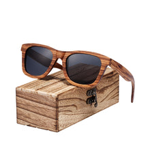 Load image into Gallery viewer, BARCUR Vintage Natura Zebra Wood Sunglasses Women Men Square Sun glasses Polarized Retro Sunglasses