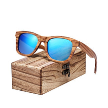 Load image into Gallery viewer, BARCUR Vintage Natura Zebra Wood Sunglasses Women Men Square Sun glasses Polarized Retro Sunglasses