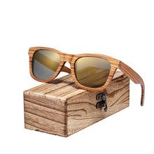 Load image into Gallery viewer, BARCUR Vintage Natura Zebra Wood Sunglasses Women Men Square Sun glasses Polarized Retro Sunglasses