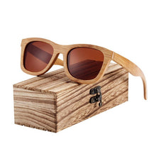 Load image into Gallery viewer, BARCUR Retro Men Sun glasses Women Polarized Sunglasses Bamboo Handmade Wood Sunglasses Beach Wooden Glasses Oculos de sol