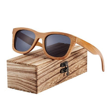 Load image into Gallery viewer, BARCUR Retro Men Sun glasses Women Polarized Sunglasses Bamboo Handmade Wood Sunglasses Beach Wooden Glasses Oculos de sol