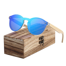 Load image into Gallery viewer, BARCUR Sunglasses Cat Eye Wood Bamboo Sunglasses Women Fashion Mirror Sunglasses Men Brand Designer Glasses