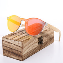Load image into Gallery viewer, BARCUR Sunglasses Cat Eye Wood Bamboo Sunglasses Women Fashion Mirror Sunglasses Men Brand Designer Glasses