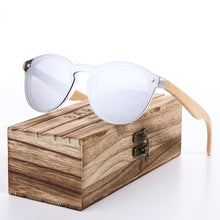 Load image into Gallery viewer, BARCUR Sunglasses Cat Eye Wood Bamboo Sunglasses Women Fashion Mirror Sunglasses Men Brand Designer Glasses