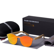 Load image into Gallery viewer, BARCUR Sunglasses Cat Eye Wood Bamboo Sunglasses Women Fashion Mirror Sunglasses Men Brand Designer Glasses