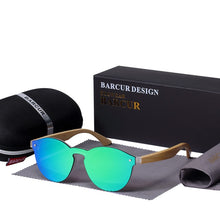 Load image into Gallery viewer, BARCUR Sunglasses Cat Eye Wood Bamboo Sunglasses Women Fashion Mirror Sunglasses Men Brand Designer Glasses