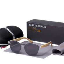 Load image into Gallery viewer, BARCUR Sunglasses Cat Eye Wood Bamboo Sunglasses Women Fashion Mirror Sunglasses Men Brand Designer Glasses