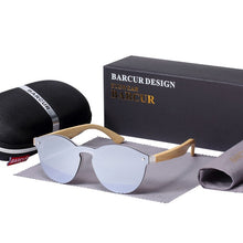 Load image into Gallery viewer, BARCUR Sunglasses Cat Eye Wood Bamboo Sunglasses Women Fashion Mirror Sunglasses Men Brand Designer Glasses