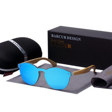 Load image into Gallery viewer, BARCUR Sunglasses Cat Eye Wood Bamboo Sunglasses Women Fashion Mirror Sunglasses Men Brand Designer Glasses