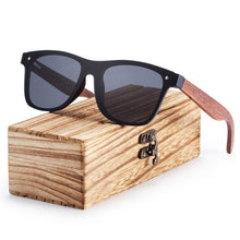 Load image into Gallery viewer, BARCUR Polarized Black Walnut Wood Sunglasses Men Square Women Sun Glasses UV400 Oculos Gafas Oculos de sol masculino